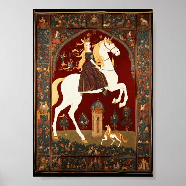 Dreamy Sunset Tapestry - Soft Pastel Ästhetische W Poster (Vorne)