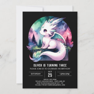 Dreamy Sweet Dragon Birthday Einladung