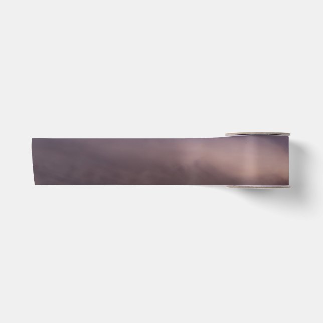 Dreamy Swirled Lila Gray Clouds Satinband (Vorderseite)