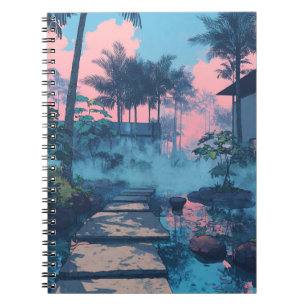 Dreamy Tropical Path Sunset Art Notebook Notizblock