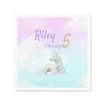 Dreamy Unicorn Girl Geburtstagsparty Napkins