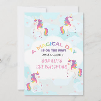 Dreamy Unicorn Invitation Anniversaire