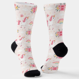 Dreamy Unicorns, Regenbogen, Blume, Chic Socken