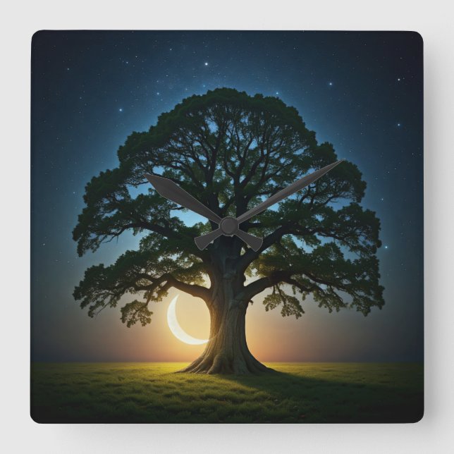 Dreamy Wall Clock Quadratische Wanduhr (Vorderseite)