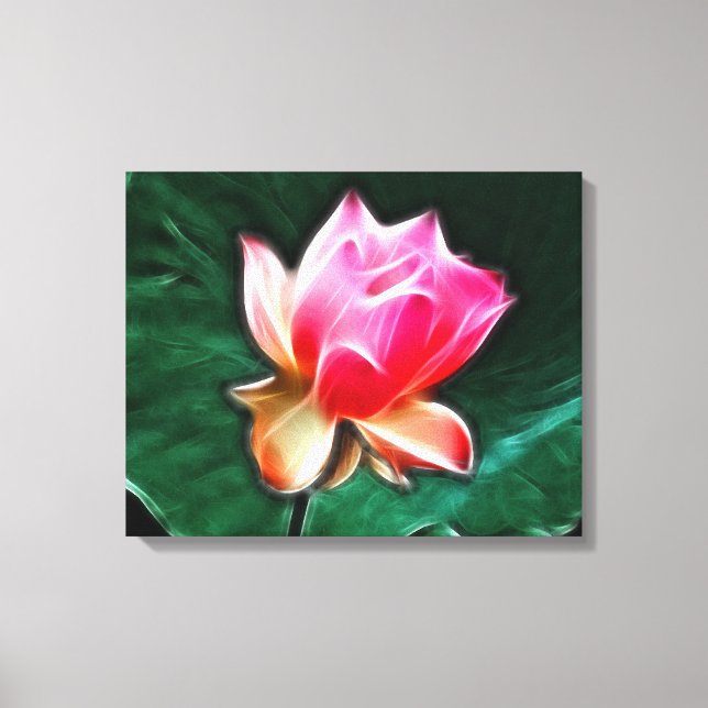 Dreamy Wasserlilie Blütenüberzogene Canvas Leinwanddruck (Vorderseite)