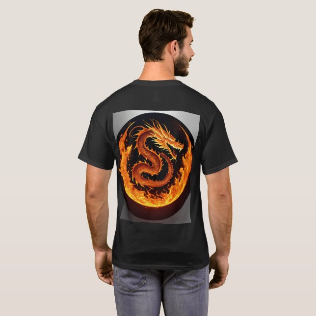 "Dreamy Watercolor Dragon T - Shirt Design" (Schwarz voll)