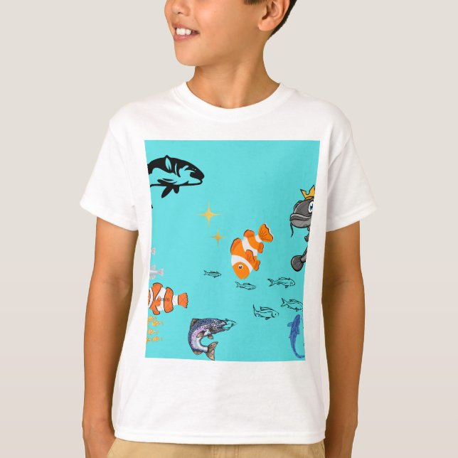 Dreamy Watercolor Fish T - Shirt Design (Vorderseite)