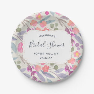 Dreamy Watercolor Floral BRAUTPARTY Pappteller