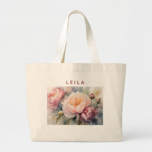 Dreamy Watercolor Hochzeitsblumen Tote Tasche