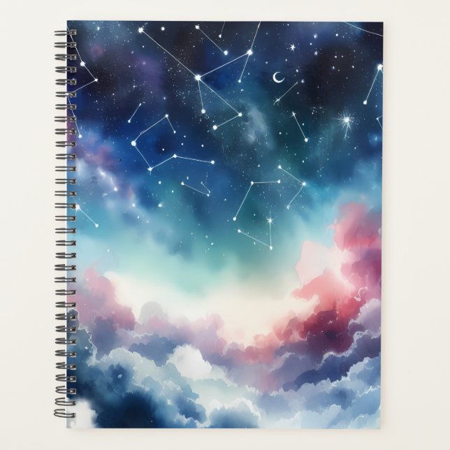 Dreamy Watercolor Night Sky Planer (Vorderseite)