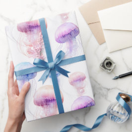 Dreamy Watercolor Quellyfish Geschenkwrake Geschenkpapier