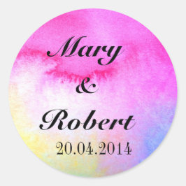 Dreamy Watercolor Runder Aufkleber