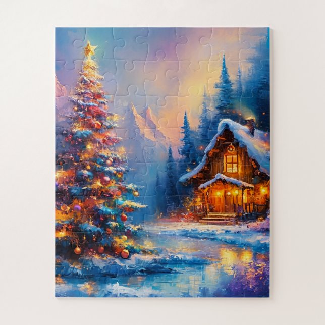 Dreamy Whimsical Berghütte Weihnachten (Vertikal)