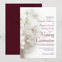 Dreamy White Orchids Elegante Burgundy Wedding