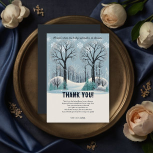 Dreamy Winter Forest Snowflakes Babydusche Dankeskarte