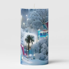 Dreamy Winter Wonderland Lights Stumpenkerze