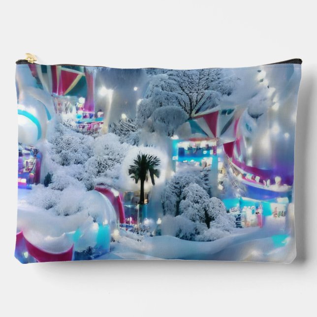 Dreamy Winter Wonderland Lights Zubehörtasche (Vorderseite)