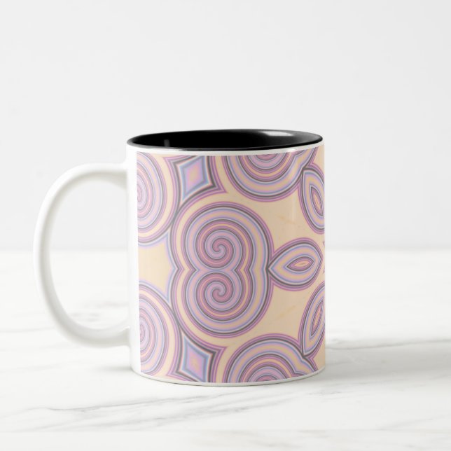 Dreamy Wirbel - Pastellpsychedelisches Muster Zweifarbige Tasse (Links)