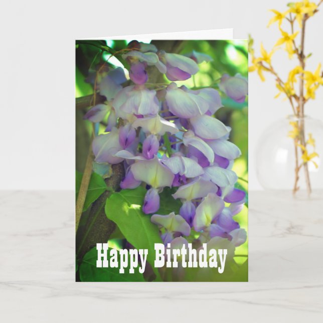 Dreamy Wisteria Blume Geburtstagskarte Karte (Gelbe Blume)