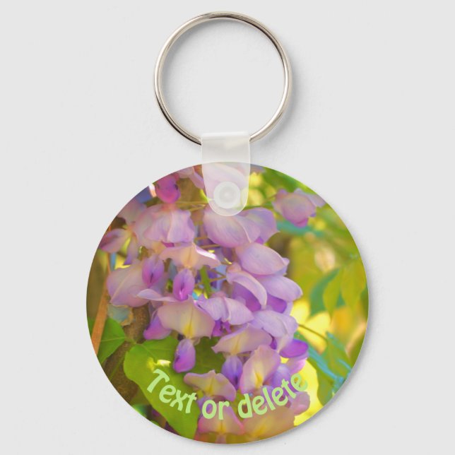 Dreamy Wisteria Blume Personalisiert Schlüsselanhänger (Vorderseite)