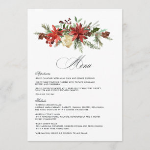 Dreamy Woodland Evergreen Winter Wedding Menükarte