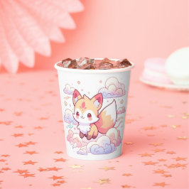 Dreamy Woodland Fox Babydusche Pappbecher