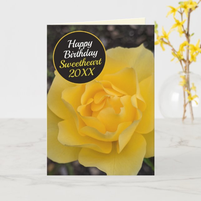 Dreamy Yellow Rose Bonne carte d'anniversaire (Fleur jaune)