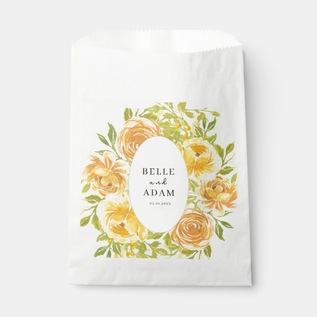 Dreamy Yellow Rose Wedding Geschenktütchen (Vorderseite)