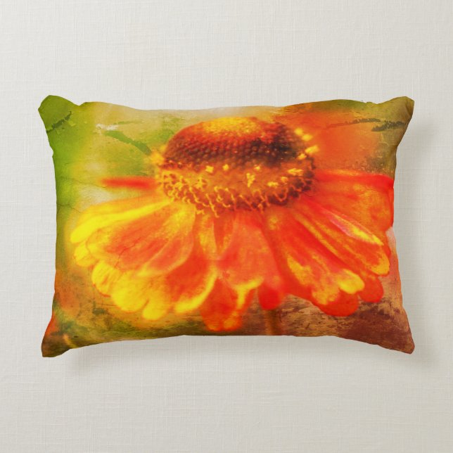 Dreamy Zinnia Blume Abstrakt Dekokissen (Vorderseite)