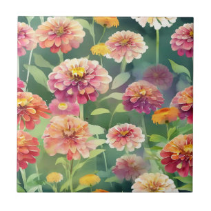 Dreamy Zinnia Blume Fliese