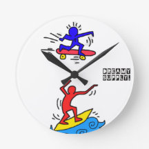DreamySupply Cali Lebensstil-Pop-Kunst-runde Uhr