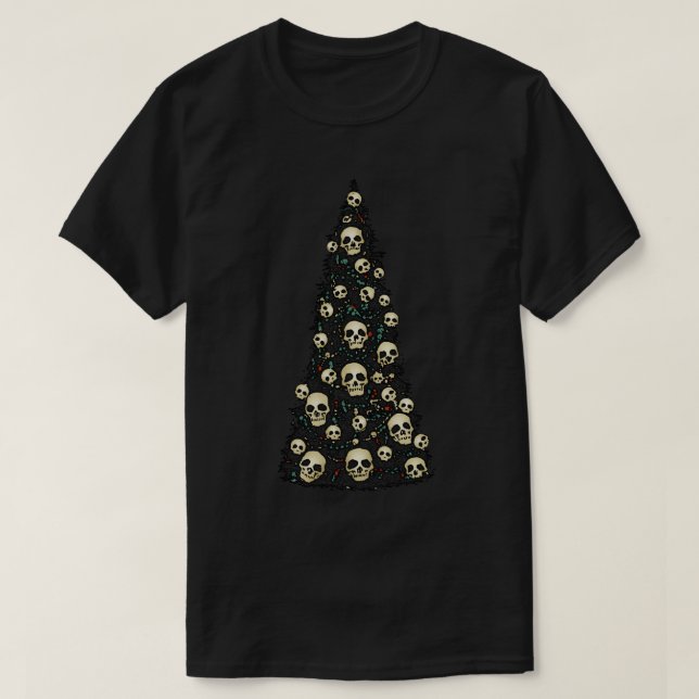 Dreary Christmas Tree with Skulls T - Shirt (Design vorne)