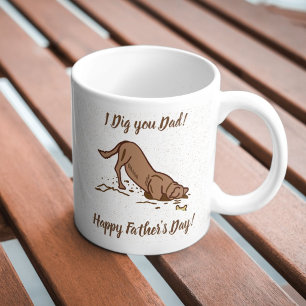 Dreck buddelnde Hunde - Frohen Vatertag. Kaffeetasse