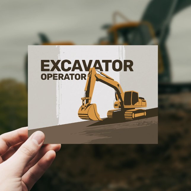 Drecktextur - Baggerfahrer Postkarte (Excavator Operator Postcard)