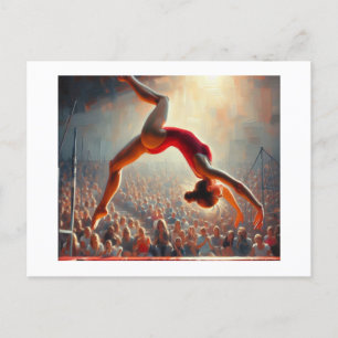 Dreh auf Trampolin, Postkarte