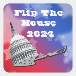 Dreh der Abstimmung im Plenum Blue 2024 Quadratischer Aufkleber