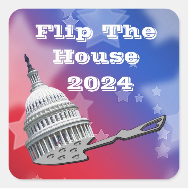 Dreh der Abstimmung im Plenum Blue 2024 Quadratischer Aufkleber (Vorderseite)