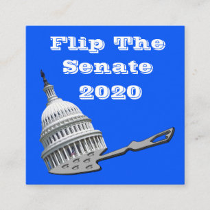 Dreh der Senatsabstimmung Blue 2020 Quadratische Visitenkarte