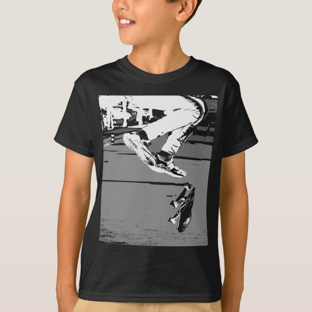 Dreh des Motherboards - Skateboarder, Round Clock T-Shirt (Vorderseite)