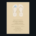 Dreh Flop Beach Hochzeiten Einladungen - Blaue Blu<br><div class="desc">Wunderschöne mit Monogramm Flip Flops vervollständigen diese Hochzeitseinladung am Strand,  perfekt für die Sprichworte "I do" am Strand! Bitte frag uns über Farbänderungen!</div>