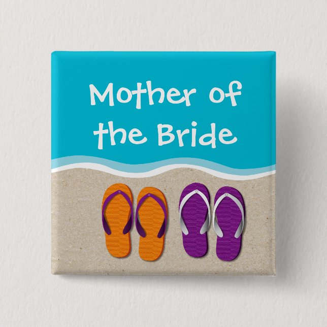 Dreh Flop Wedding auf dem Beach Brautparty Button (Vorderseite)
