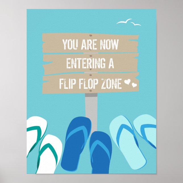 Dreh Flop Zone Beach Wedding Empfang Sign Poster (Vorne)