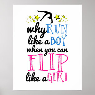 Dreh wie ein Mädchen Empowerment Gymnastik Poster