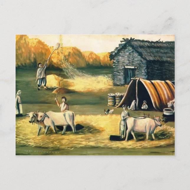 Dreh-Yard. Abend. von Niko Pirosmani Postkarte (Vorderseite)