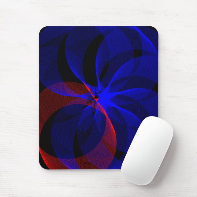 Drehbare blaue Akzent-Geometrie-Mauspad Mousepad (Mit Mouse)