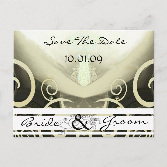 Drehbare Calla Lily Save the Date Postkarte (Vorderseite)