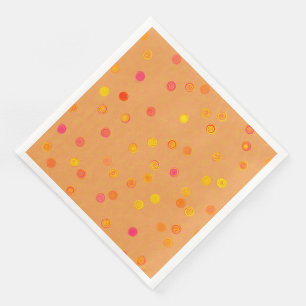 Drehbare Spiral-Punkt-Orange-Papier-Partyserviette Serviette