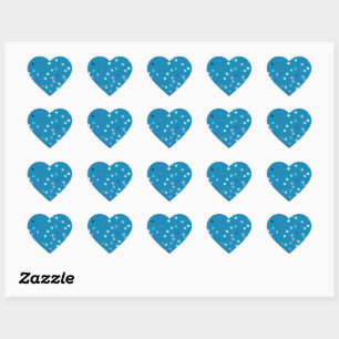 Drehbare Spiralen mit Punkten in Blau Herz-Sticker Herz-Aufkleber