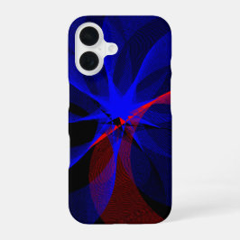 Drehbarer blauer Akzent Geometrischer iPhone 16 Ca Hülle