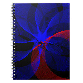 Drehbares blaues Akzent geometrisches Spiralnotizb Notizblock